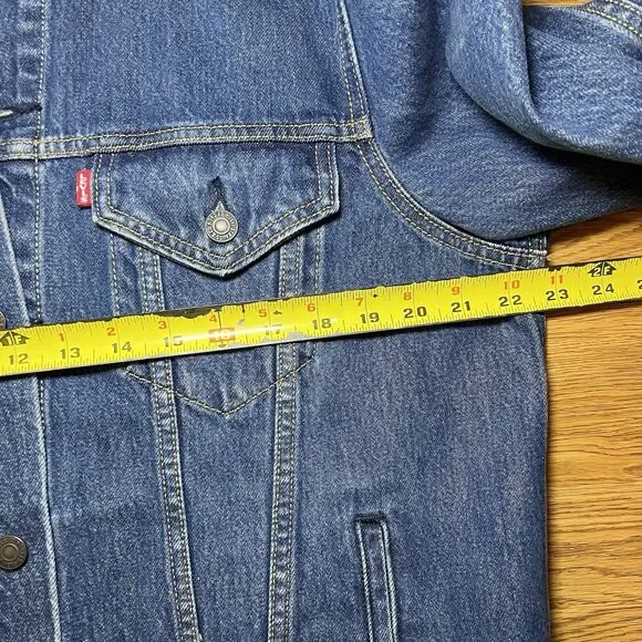 Pink & Silver Fashion Boho-Chic One Of A Kind Levi's Hand Beaded M Denim Jacket - Picture 15 of 16